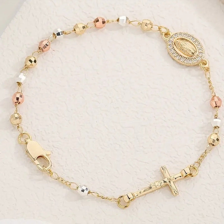 Virgin Mary Rosary Cross Bracelet Gift