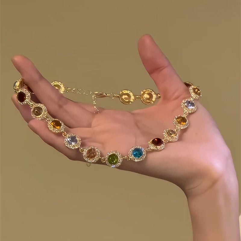 Luxury Multicolor Crystal Cross Necklace