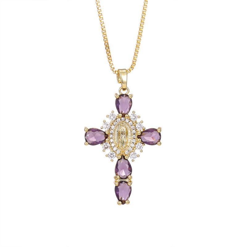 Virgin Mary Cross Necklace with Unique
