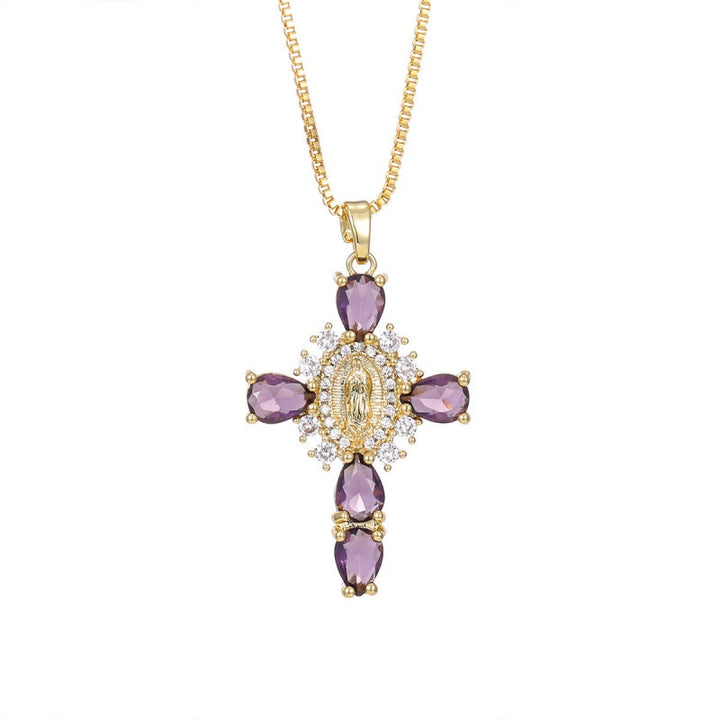 Virgin Mary Cross Necklace with Unique