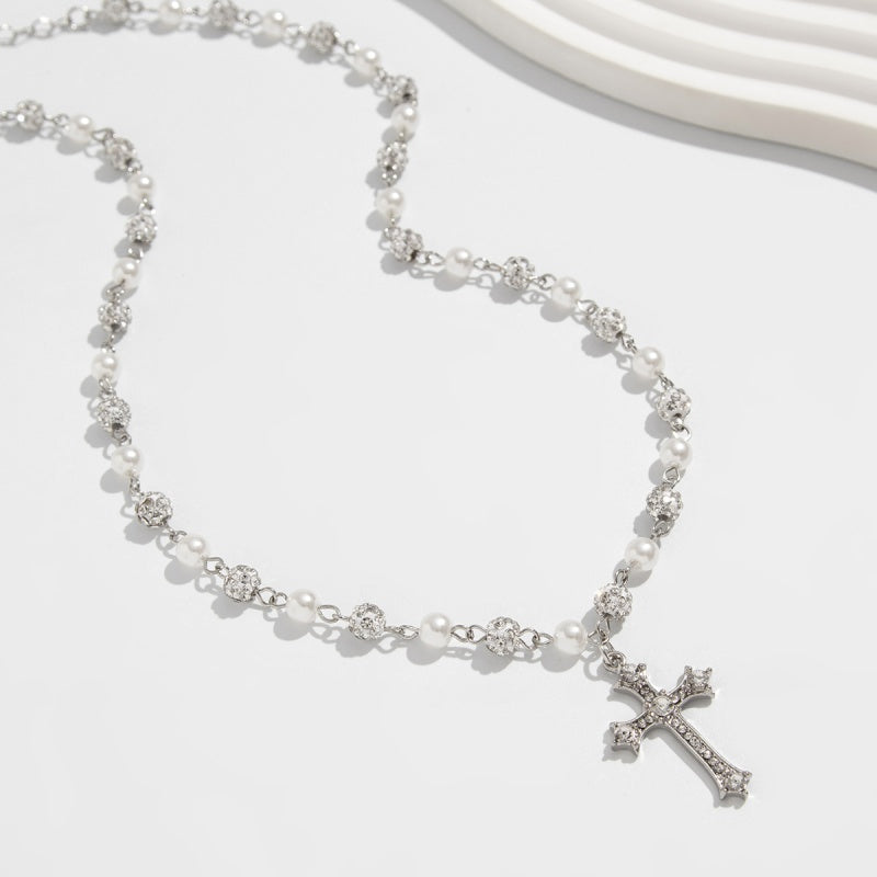 Cool Pearl Cross Necklace Jewelry