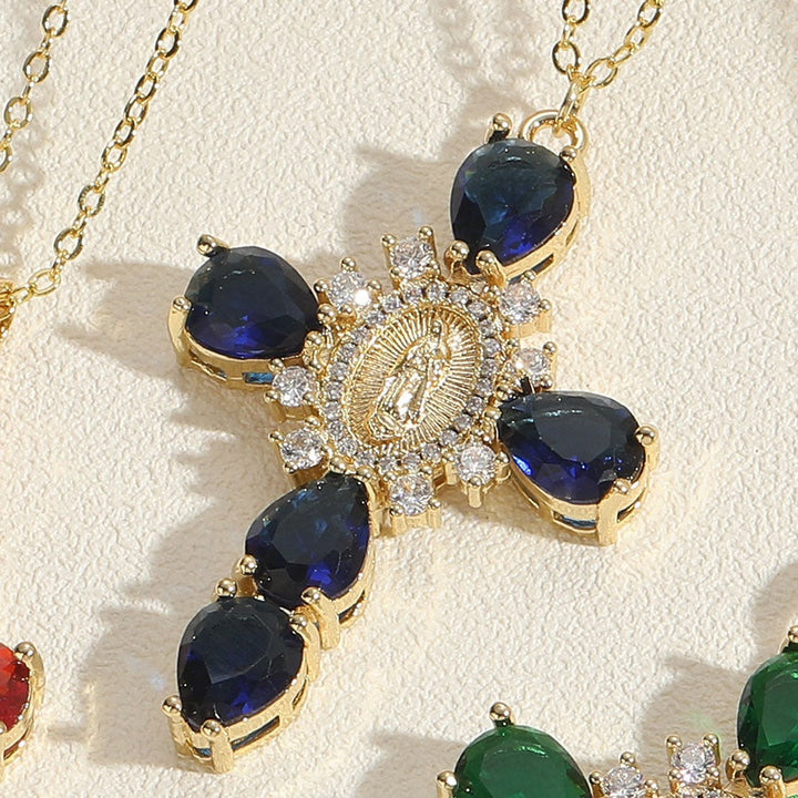 Virgin Mary Cross Necklace with Unique