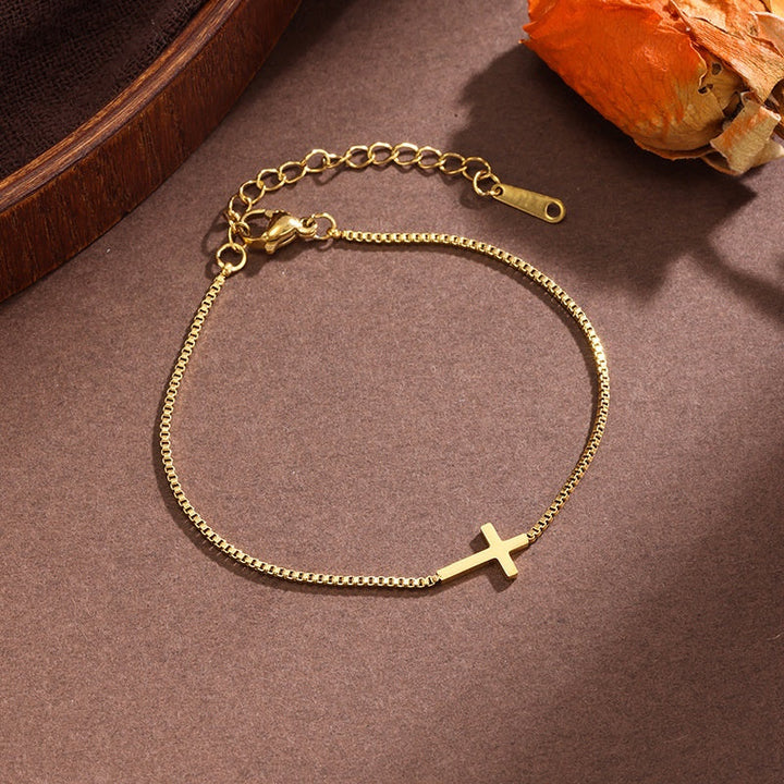 Dainty trendy small titanium steel cross jewelry