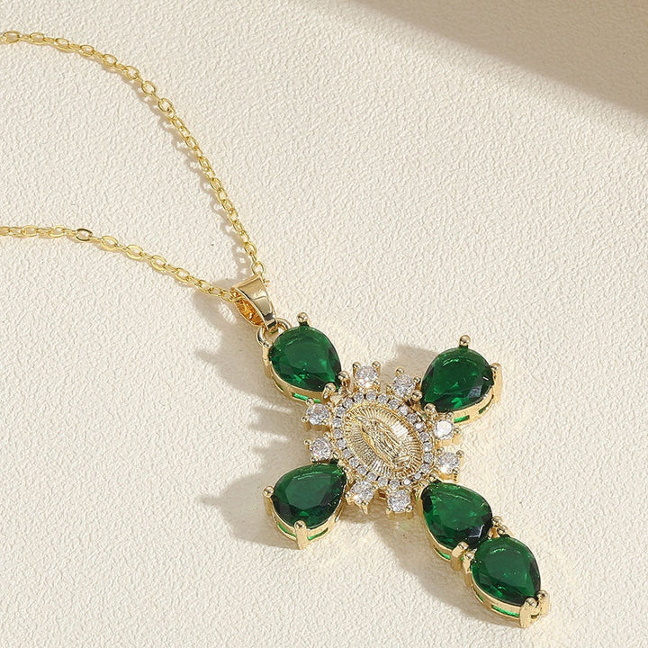 Virgin Mary Cross Necklace with Unique