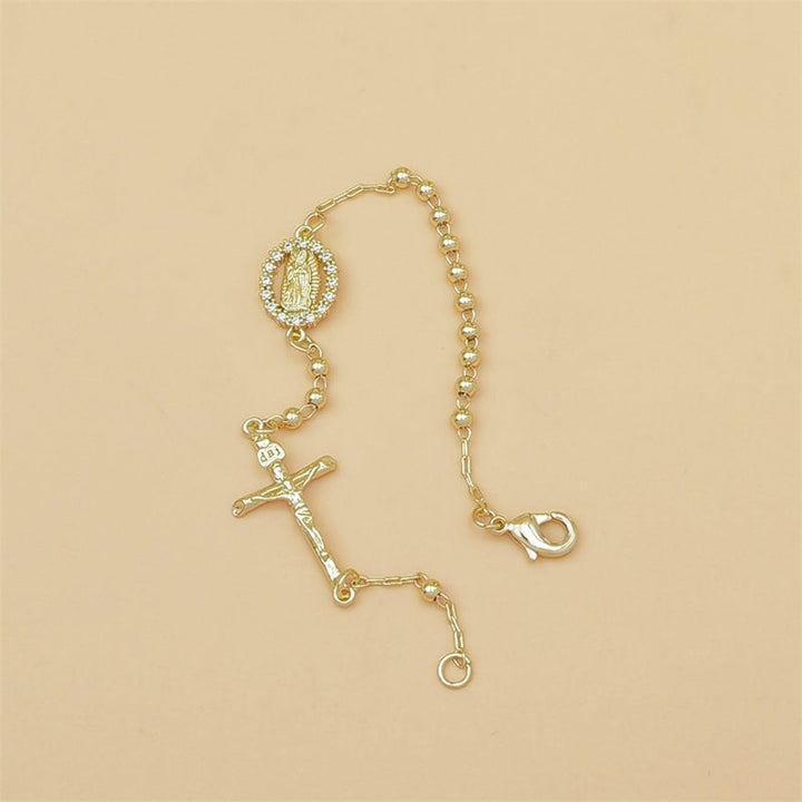 Gold Mary Cross Bracelet Faith Jewelry