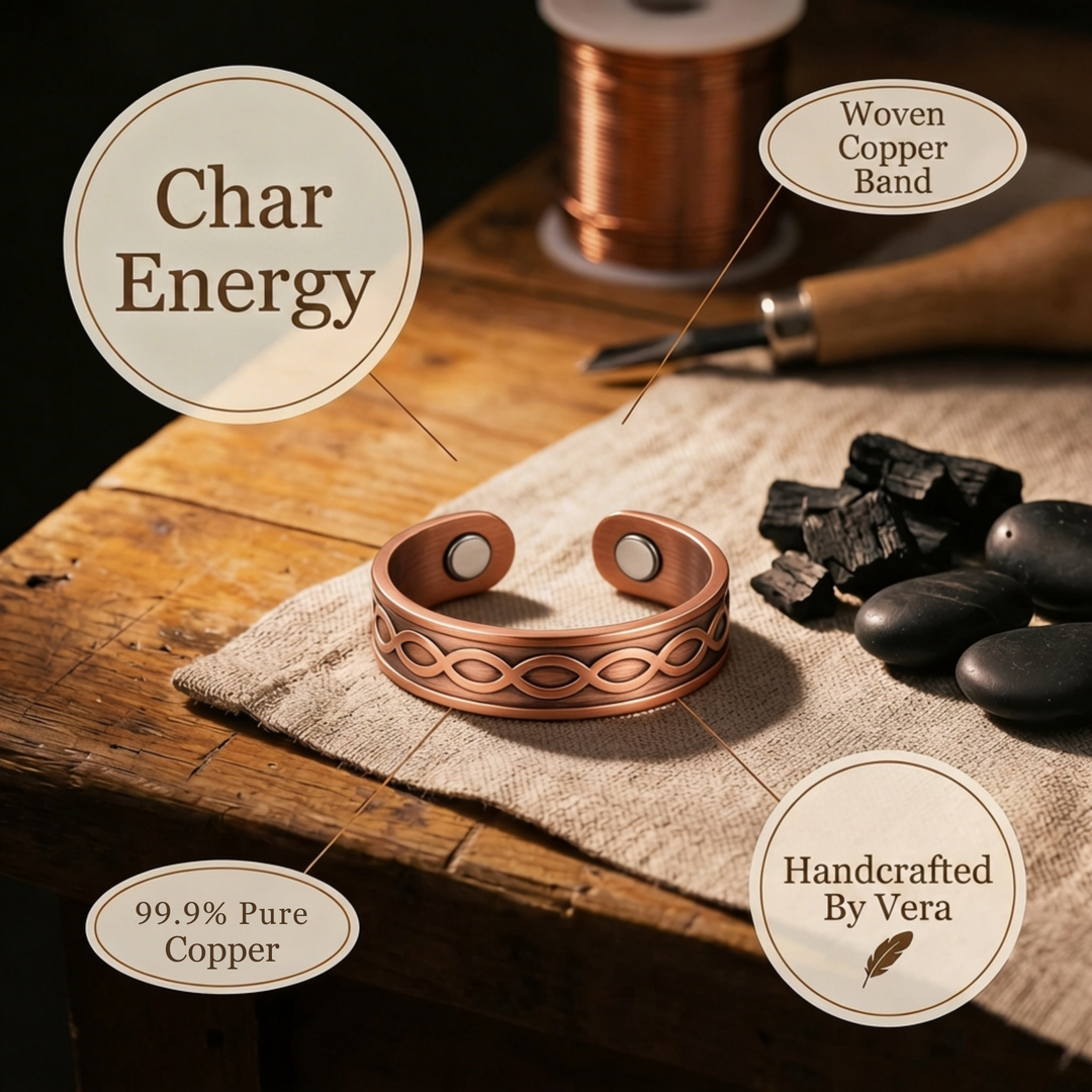 Ovia Copper Jewellery Char Copper Ring