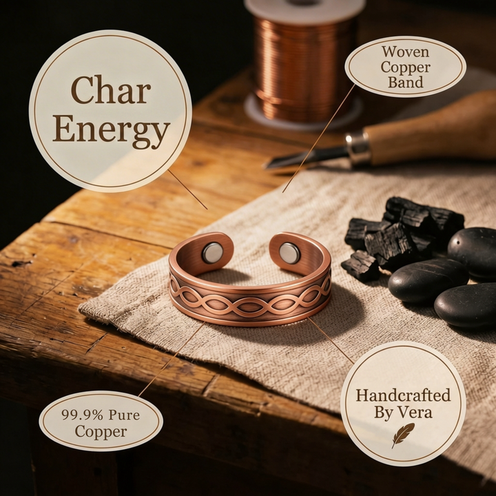 Ovia Copper Jewellery Char Copper Ring