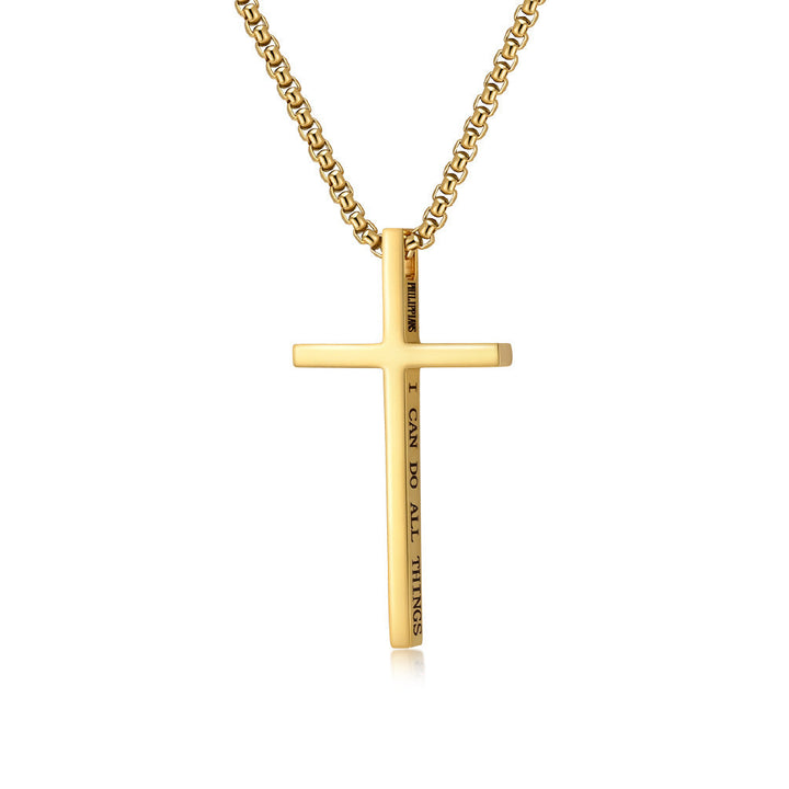 Minimalist Stainless Steel Cross Pendant Necklace