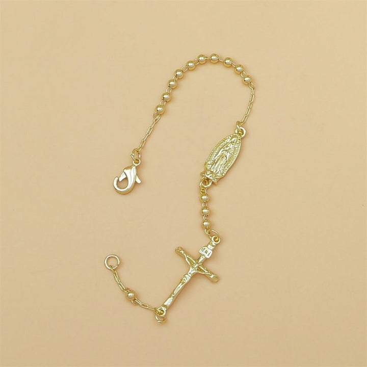 Gold Mary Cross Bracelet Faith Jewelry
