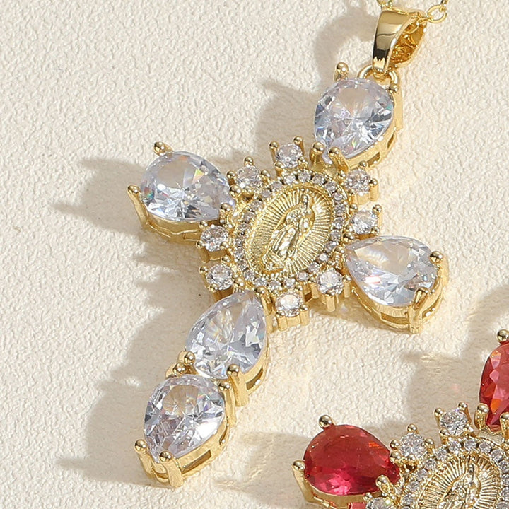 Virgin Mary Cross Necklace with Unique