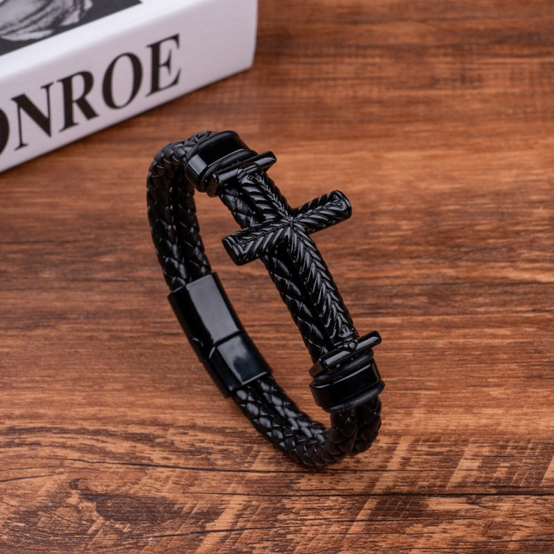 Braided Cross Cord Bracelet