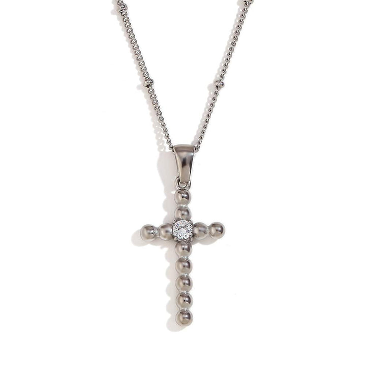 RETRO BUBBLES CROSS NECKLACE