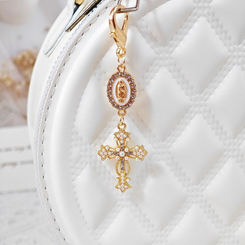 Virgin Mary Cross Rhinestone Bag DIY Charms
