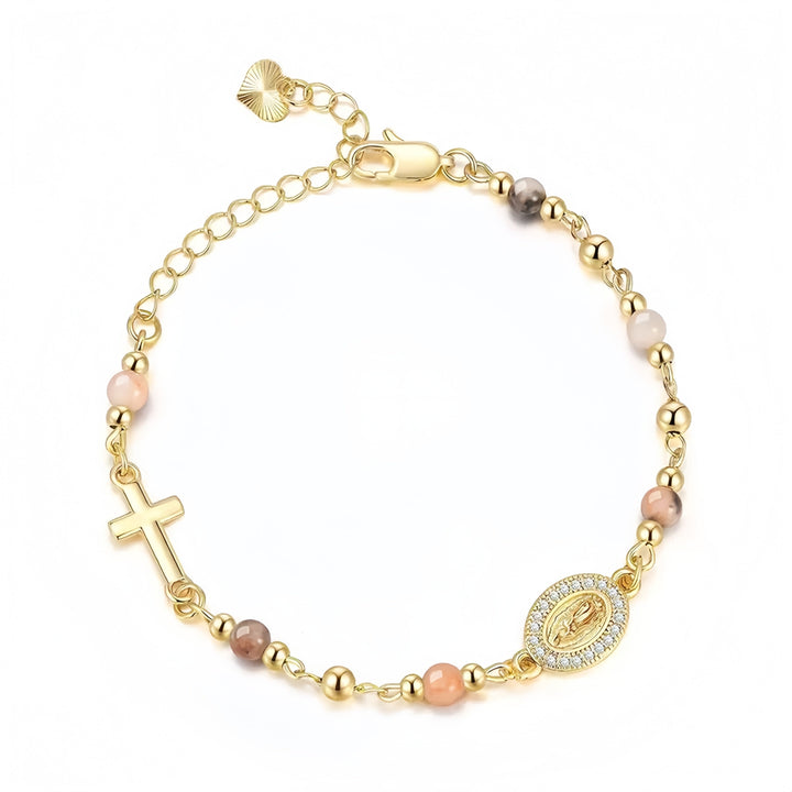 Faith Rosary Crystal Virgin Cross Bracelet