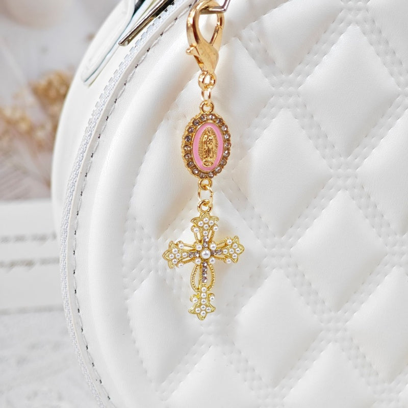 Virgin Mary Cross Rhinestone Bag DIY Charms
