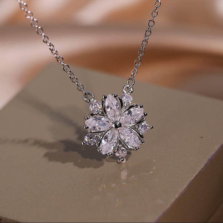 Zirconia Flower Radiance Necklace