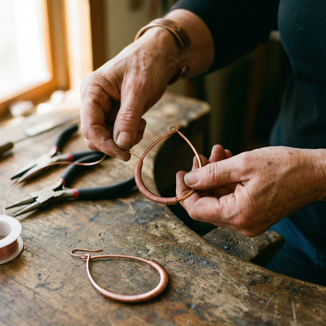 Ovia Copper Jewellery Creek Copper Earrings
