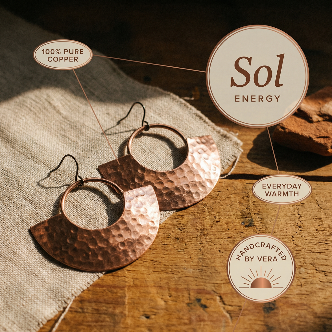 Ovia Copper Jewellery Sol Copper Earrings