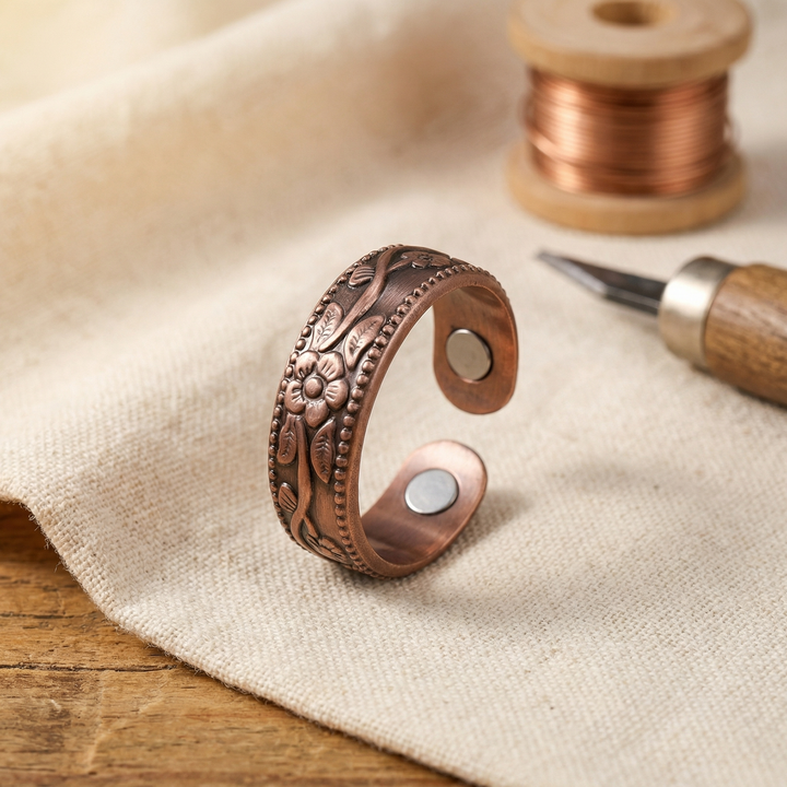 Ovia Copper Jewellery Petal Copper Ring