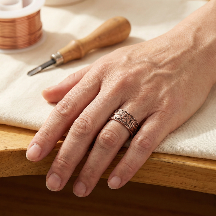 Ovia Copper Jewellery Petal Copper Ring