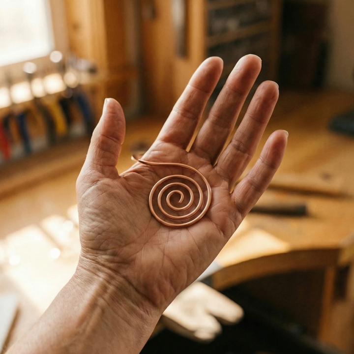 Ovia Copper Jewellery Flow Copper Hand Spiral