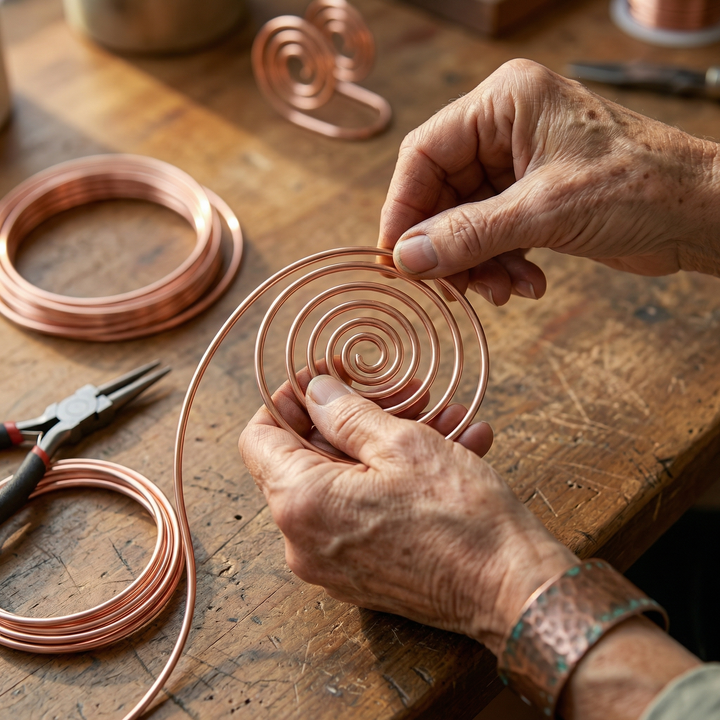 Ovia Copper Jewellery Flow Copper Hand Spiral