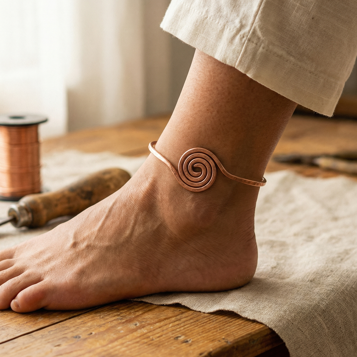 Ovia Copper Jewellery Coil Copper Anklet