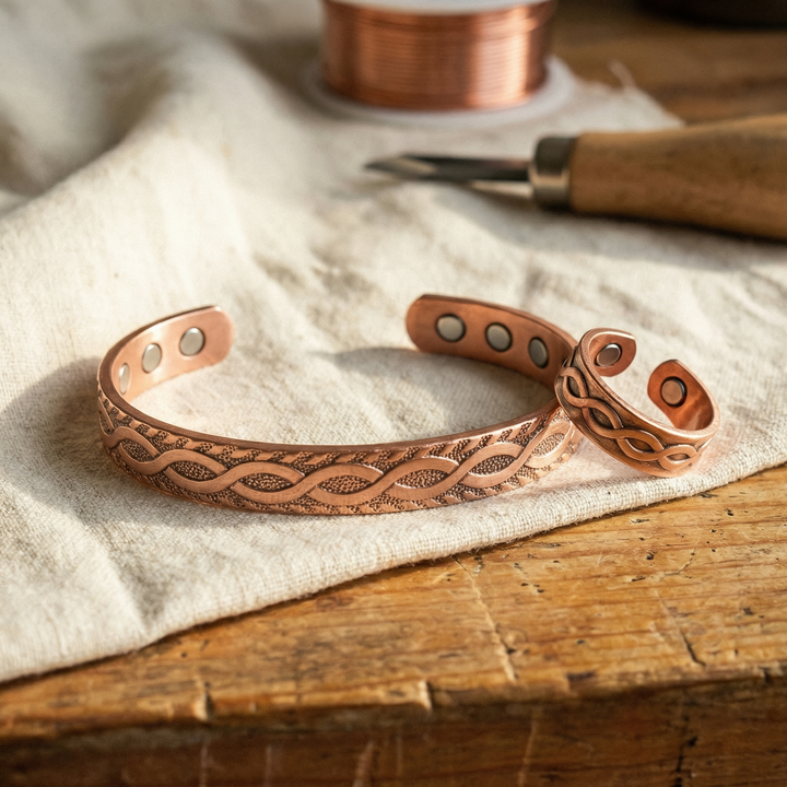 Ovia Copper Jewellery Knot Copper Set