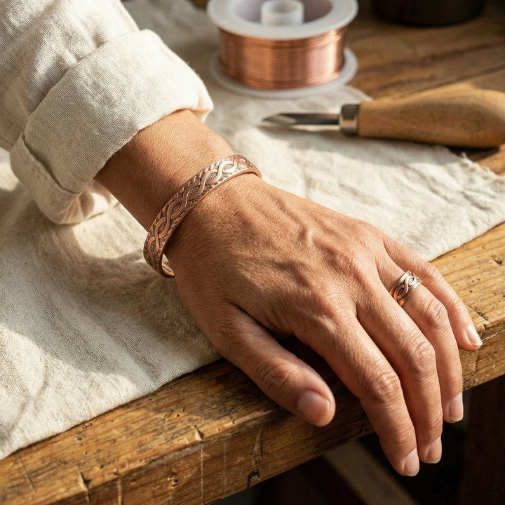 Ovia Copper Jewellery Knot Copper Set