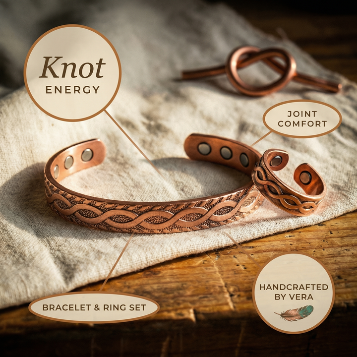 Ovia Copper Jewellery Knot Copper Set