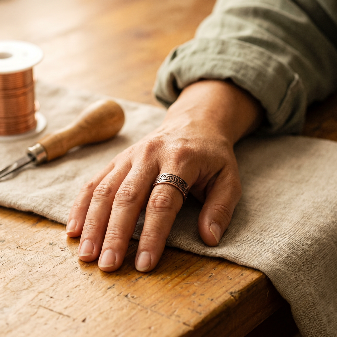 Ovia Copper Jewellery Burr Copper Ring