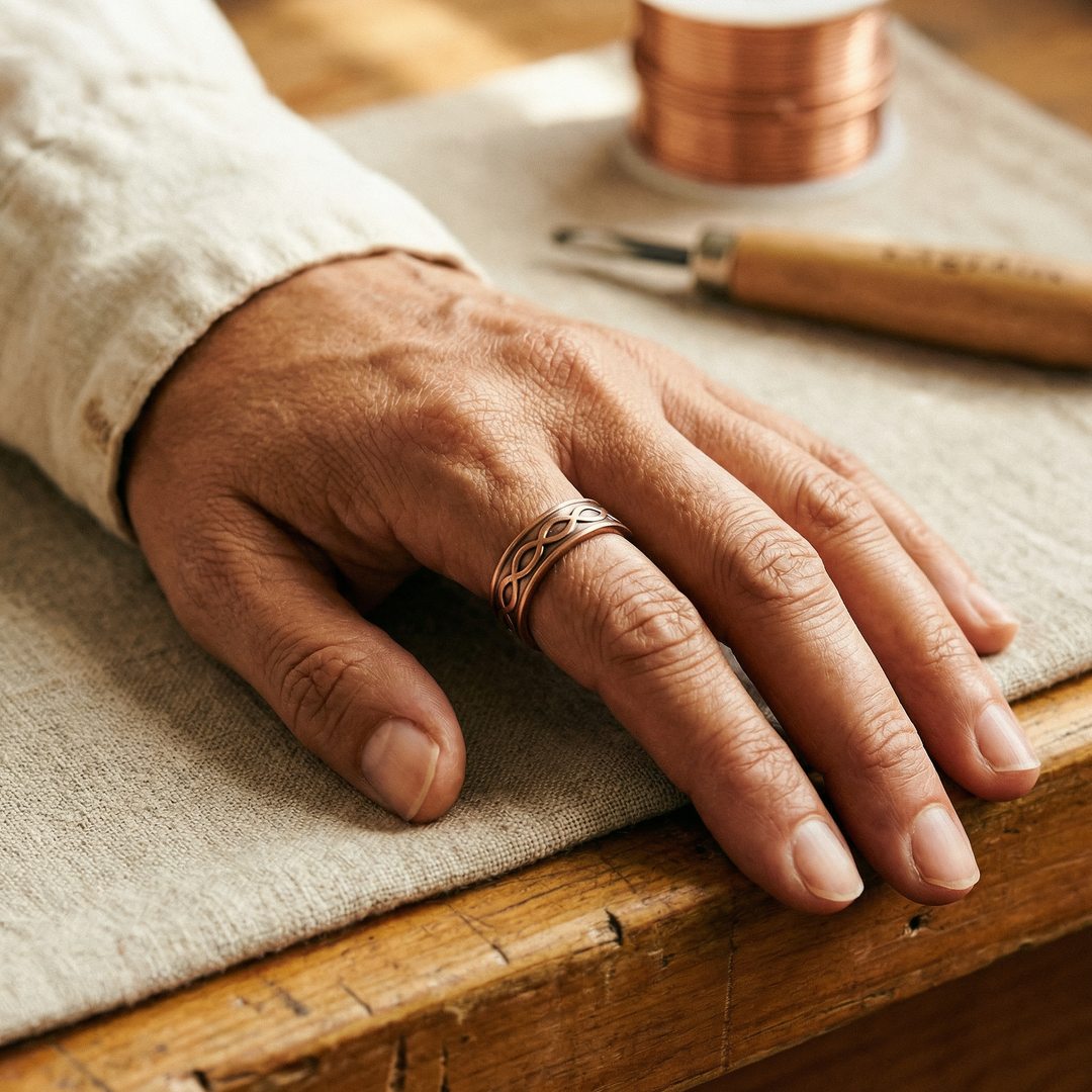 Ovia Copper Jewellery Char Copper Ring