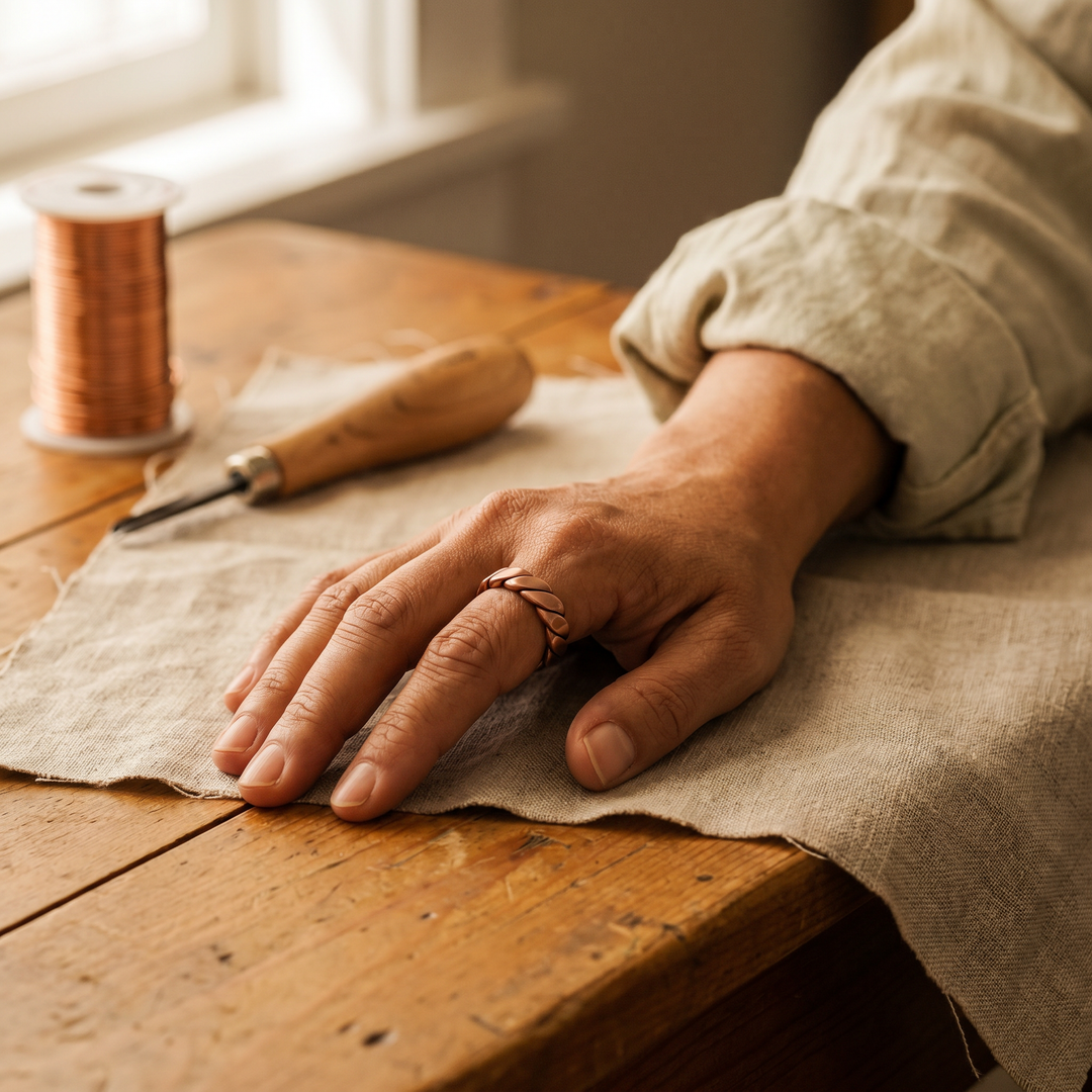 Ovia Copper Jewellery Knap Copper Ring