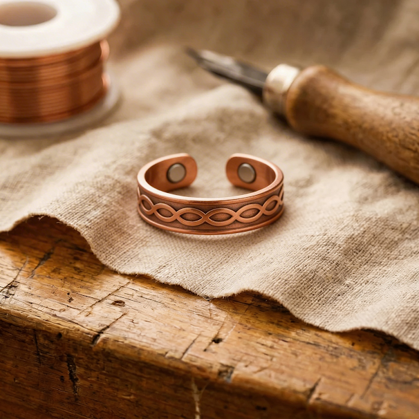 Ovia Copper Jewellery Char Copper Ring