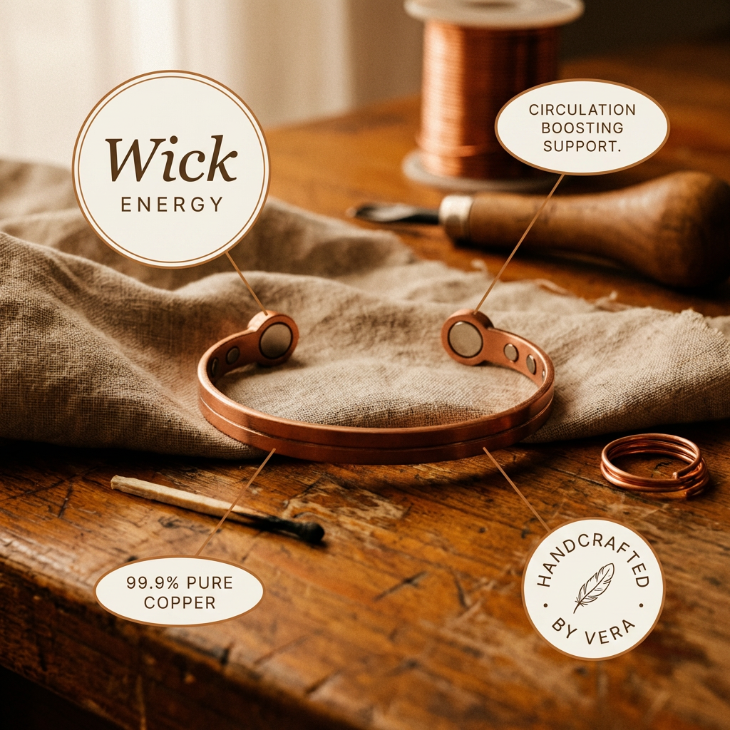 Ovia Copper Jewellery Wick Copper Bracelet