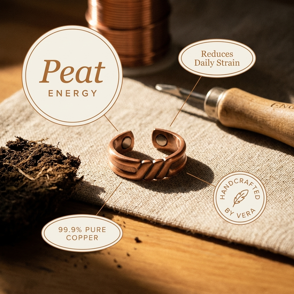 Ovia Copper Jewellery Peat Copper Ring