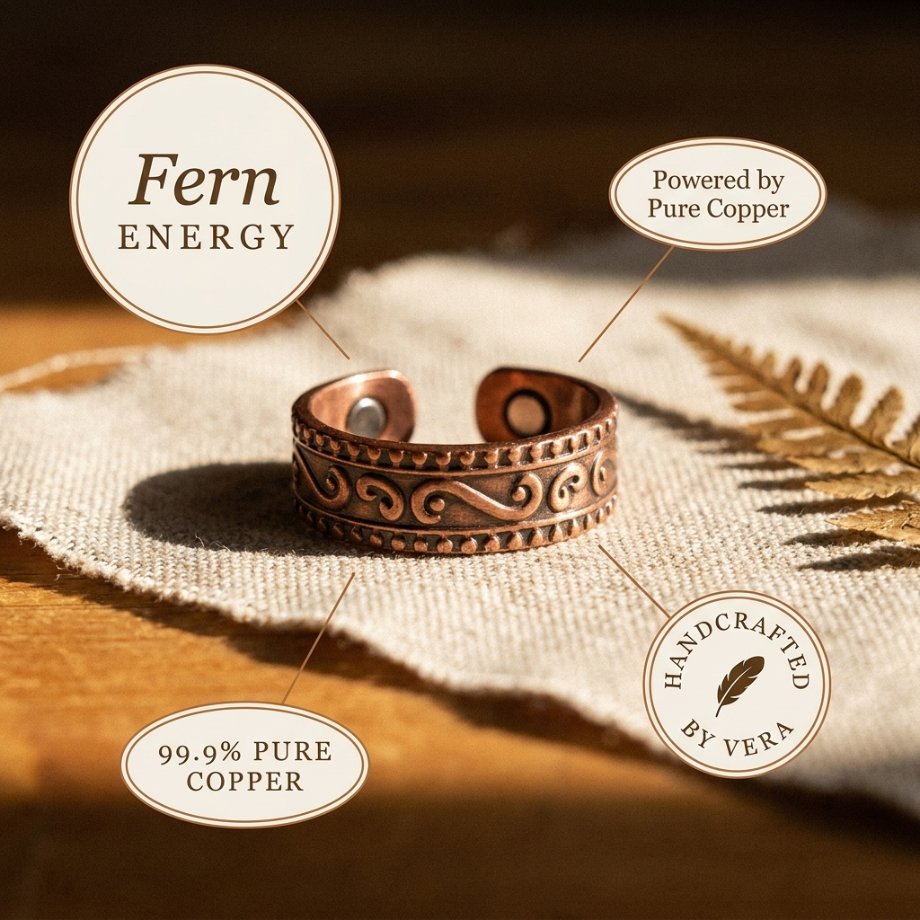 Ovia Copper Jewellery Fern Copper Ring