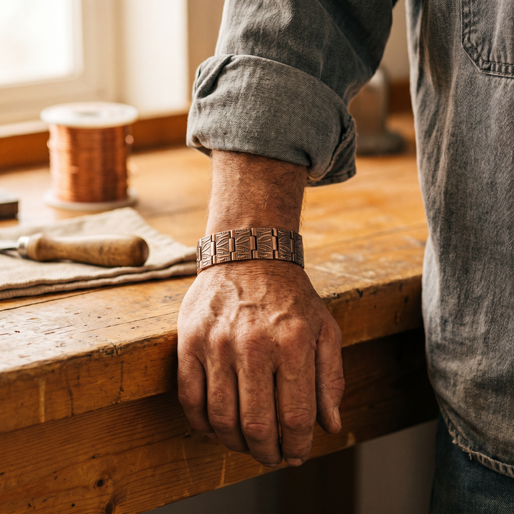 Ovia Copper Jewellery Grit Men's Copper Bracelet