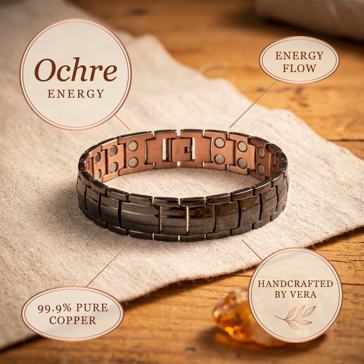 Ovia Copper Jewellery Ochre Men's Copper Bracelet