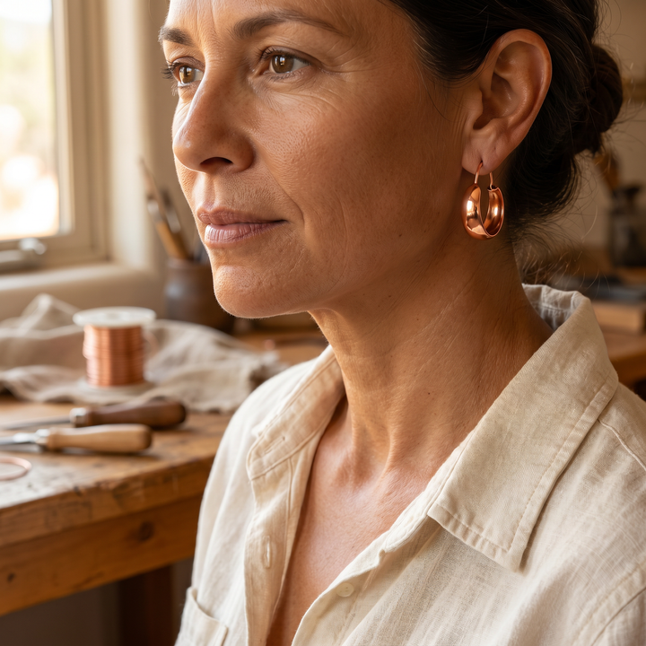 Ovia Copper Jewellery Dell Copper Earrings
