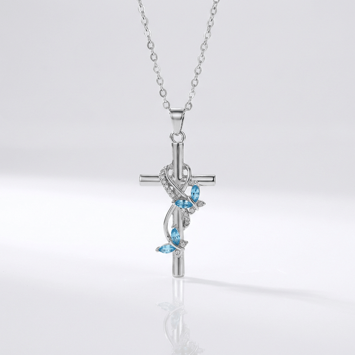 BUTTERFLY CROSS ELEGANT NECKLACE