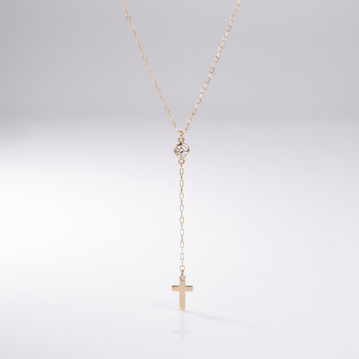 JESUS SMALL CROSS PENDANT NECKLACE
