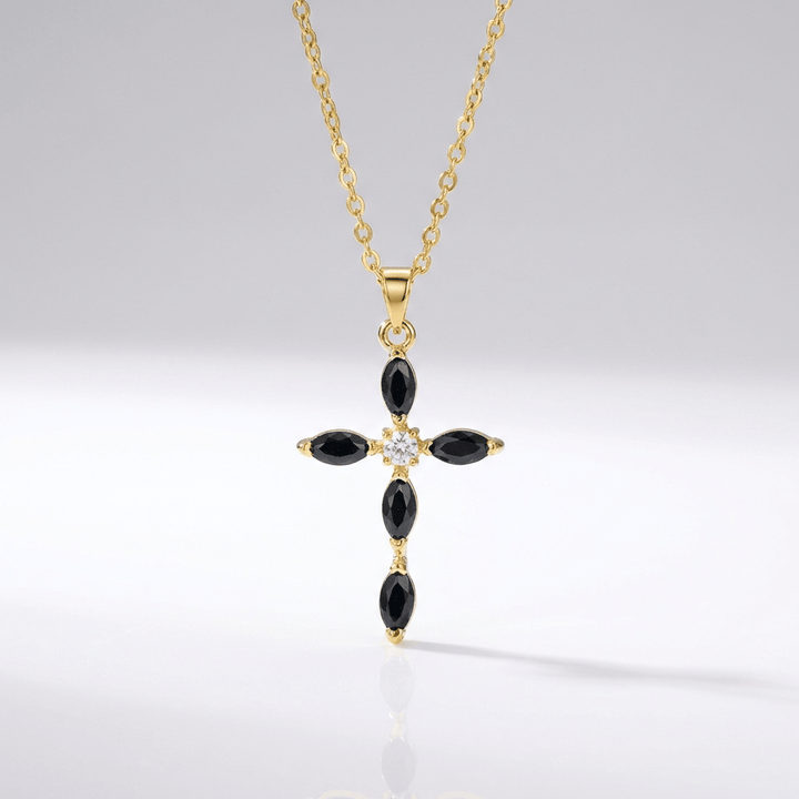 COLORFUL ZIRCON CROSS NECKLACE