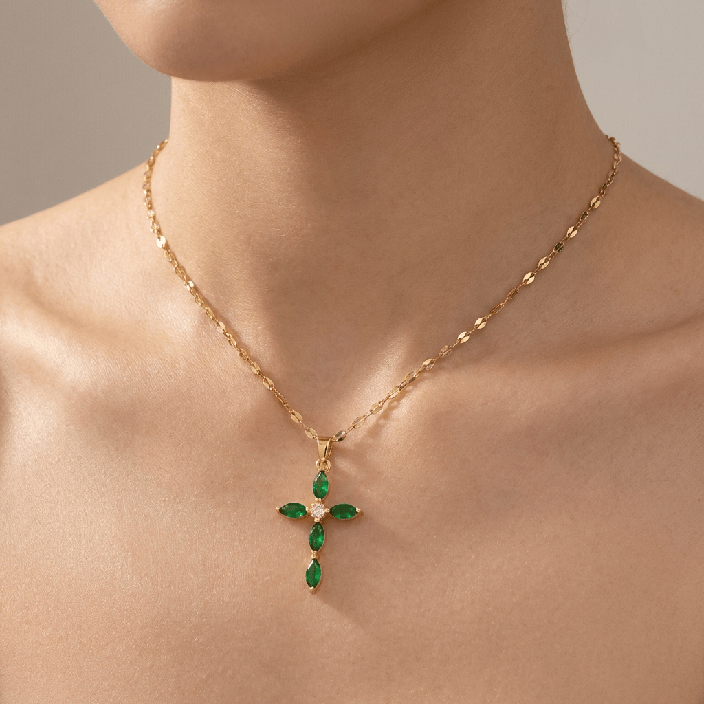 COLORFUL ZIRCON CROSS NECKLACES