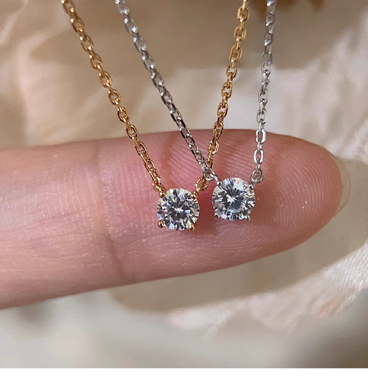 Gold Moissanite Stone Necklace