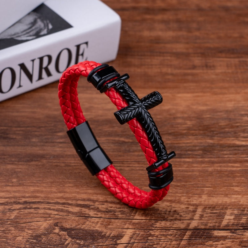 Braided Cross Cord Bracelet